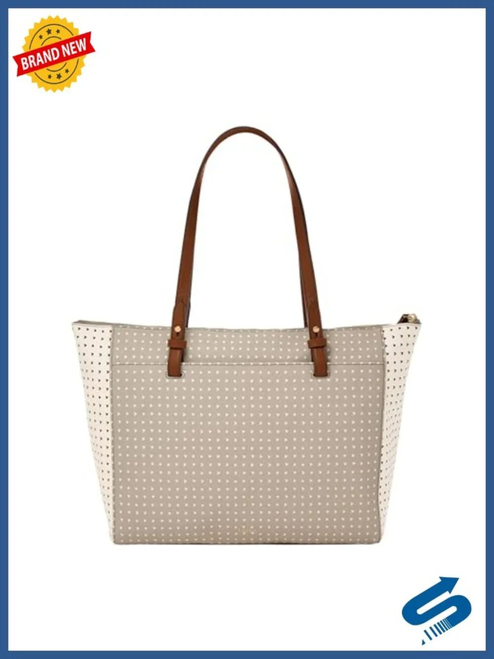 Faux Leather Tote Purse Handbag with Zipper Closure
